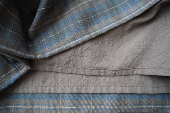 WOOL TUCK スカート  darkgray×brown 10枚目の画像