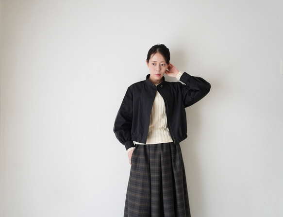 WOOL TUCK スカート  darkgray×brown 20枚目の画像