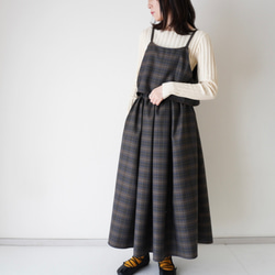WOOL TUCK スカート  darkgray×brown 12枚目の画像