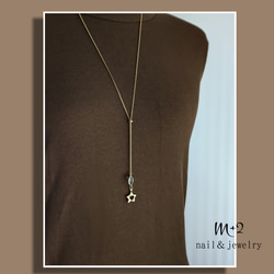 送料無料❖ぷっくりstarロングネックレス　ネックレス　ラリエット　ゴールド　ガラスチャーム 　クリスマス　ハート♡ 7枚目の画像