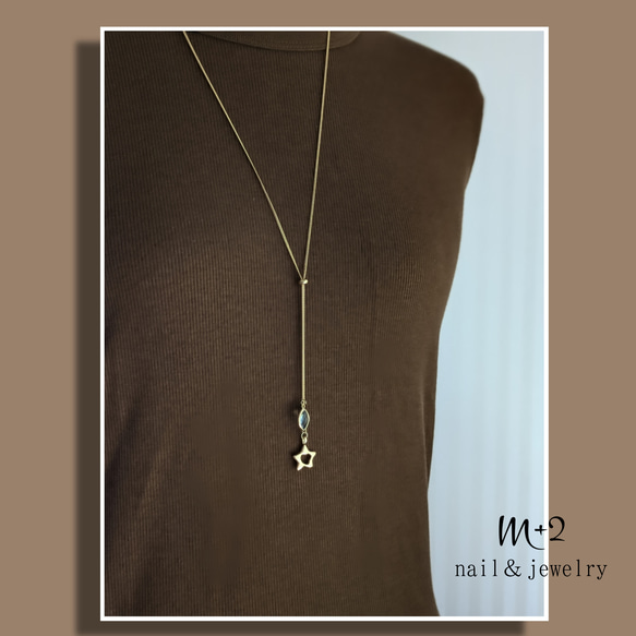 送料無料❖ぷっくりstarロングネックレス　ネックレス　ラリエット　ゴールド　ガラスチャーム 　クリスマス　ハート♡ 7枚目の画像