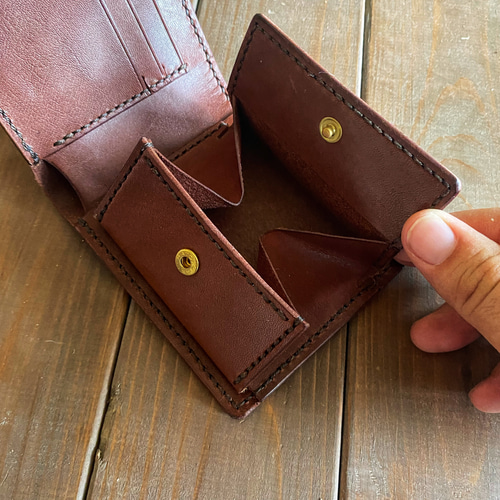 GANZO 二つ折り財布 焦茶 ブラウン THIN BRIDLE(シンブライドル) 大型二つ折り財布｜ブライドル