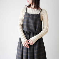 WOOL TUCK キャミソール darkgray×brown 2枚目の画像