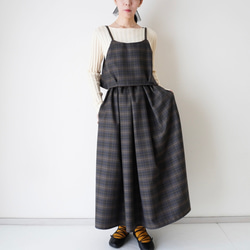 WOOL TUCK キャミソール darkgray×brown 18枚目の画像
