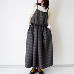 WOOL TUCK キャミソール darkgray×brown 4枚目の画像
