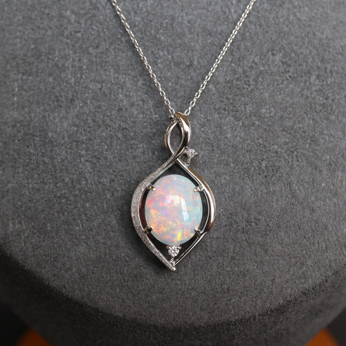 オパール 2カラットアップ シンプルスターダスト梨地ペンダントトップ