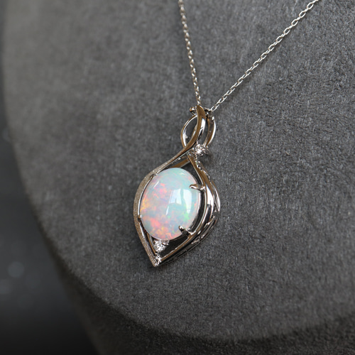 オパール 2カラットアップ シンプルスターダスト梨地ペンダントトップ