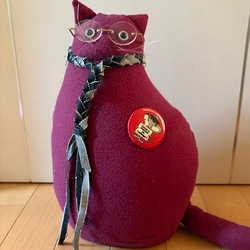 めがねをかけたねこ（ヴィンテージボルドー） ぬいぐるみ gucci 通販