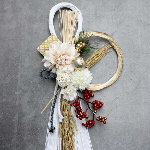 お正月2026】☆新作☆46cmスタイリッシュモダンしめ縄飾り しめ縄