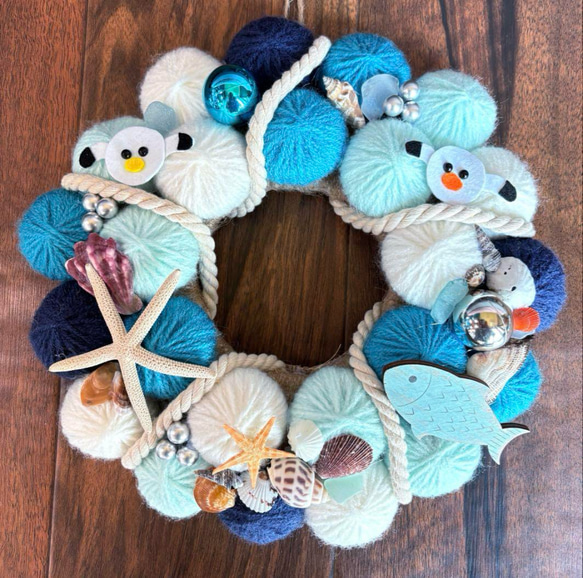 ウエルカムリース  ハンドメイド　ひな祭り 桜　インテリア　毛糸玉　春リース ウエルカムリース ハンドメイドひな祭り 桜インテリア毛糸玉春リース