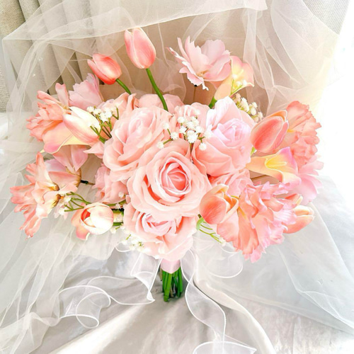 【美品】結婚式　クラッチブーケ♡ブートニア　アーティフィシャルフラワー クラッチブーケ アーティフィシャルフラワー ブーケ ブートニア