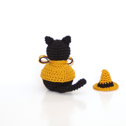 【yuj - süß line】魔女と黒猫とかぼちゃのあみぐるみ　ハロウィン　インテリア　季節の飾り物 11枚目の画像