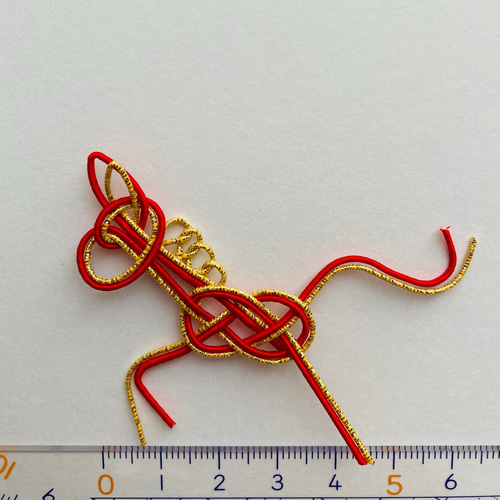 受注制作】水引パーツ 走り午(小サイズ) ワインレッド/ベージュ/赤/白