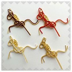 水引パーツ　午 水引パーツ 馬(赤/白) 6個 赤い鳥居3個付き 2026年干支 午