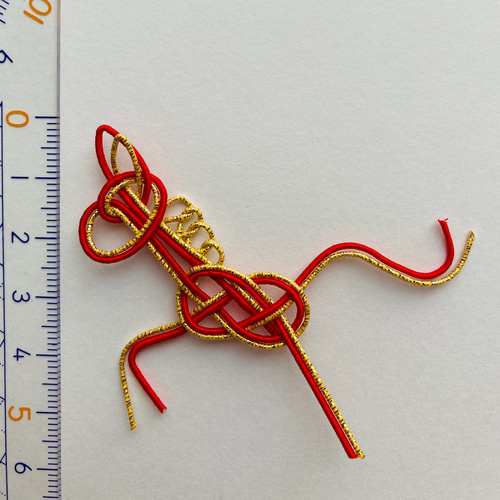 受注制作】水引パーツ 走り午(小サイズ) ワインレッド/ベージュ/赤/白