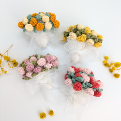 コースターバラ売り 花束になるバラのコースター/1枚/かぎ針編み その他インテリア