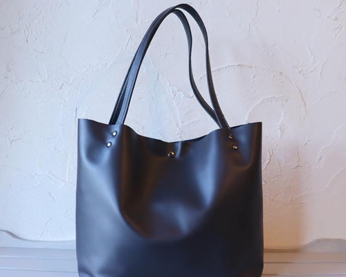 トートバッグ 肩掛け 軽量クシャ 革ハンドメイド9246 トートバッグ