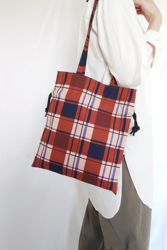 mont bouche フランス生地・巾着トートバッグ(chic) 4枚目の画像