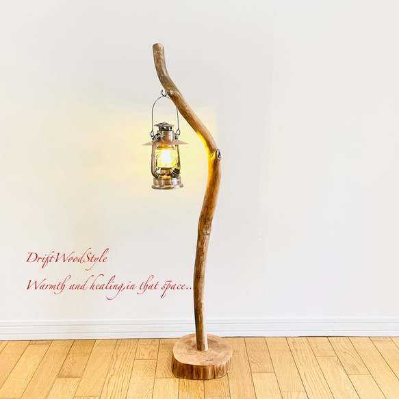 芸術的にうねる枝の流木スタンド ランタンやエアプラントを飾れる置物 北欧 照明 N107 10枚目の画像