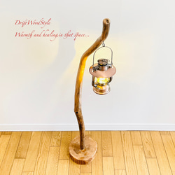 芸術的にうねる枝の流木スタンド ランタンやエアプラントを飾れる置物 北欧 照明 N107 4枚目の画像