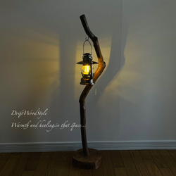 芸術的にうねる枝の流木スタンド ランタンやエアプラントを飾れる置物 北欧 照明 N107 8枚目の画像