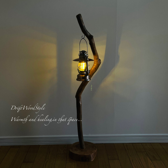 芸術的にうねる枝の流木スタンド ランタンやエアプラントを飾れる置物 北欧 照明 N107 8枚目の画像