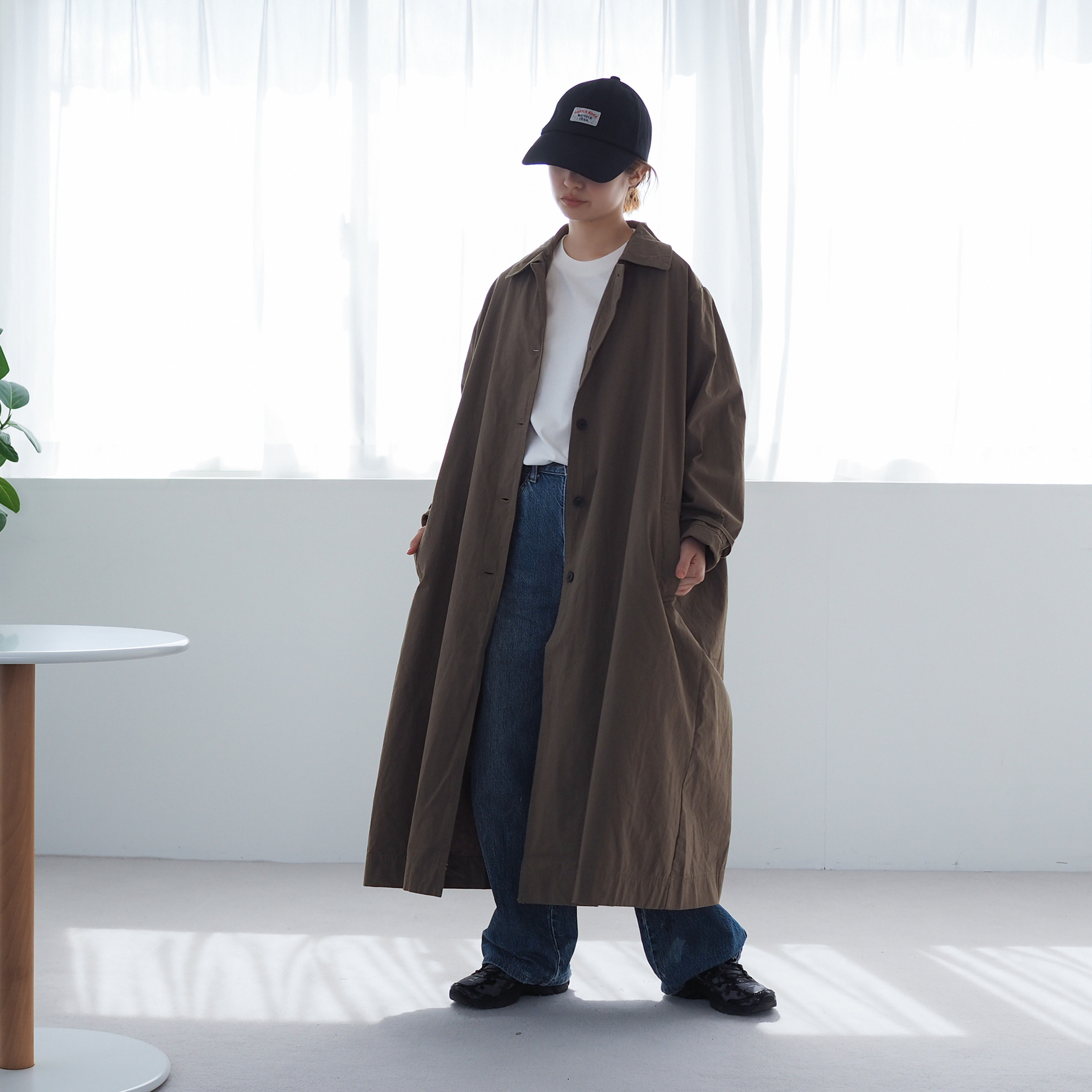 春の主役 アトリエ オーバーコート カーキ(ステンカラーコート)