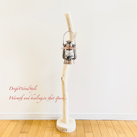 無垢の流木を磨いた白い流木スタンド ランタンやエアプラントを飾れる置物 北欧 照明 N108 9枚目の画像
