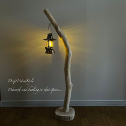 無垢の流木を磨いた白い流木スタンド ランタンやエアプラントを飾れる置物 北欧 照明 N108 11枚目の画像