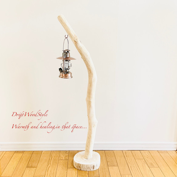 無垢の流木を磨いた白い流木スタンド ランタンやエアプラントを飾れる置物 北欧 照明 N108 12枚目の画像