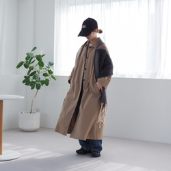 着物リメイク　大島紬　リバーシブル　ロング　コート 　マキシ　古布 SOLD 着物リメイクリバーシブルコート 大島紬 M〜Lの通販 by Yumi's