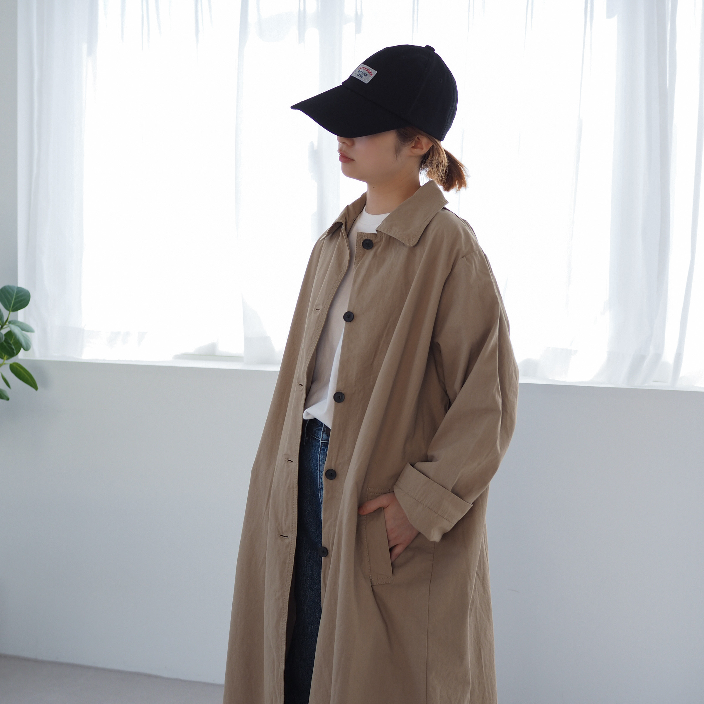 春の主役 アトリエ オーバーコート ベージュ(ステンカラーコート)