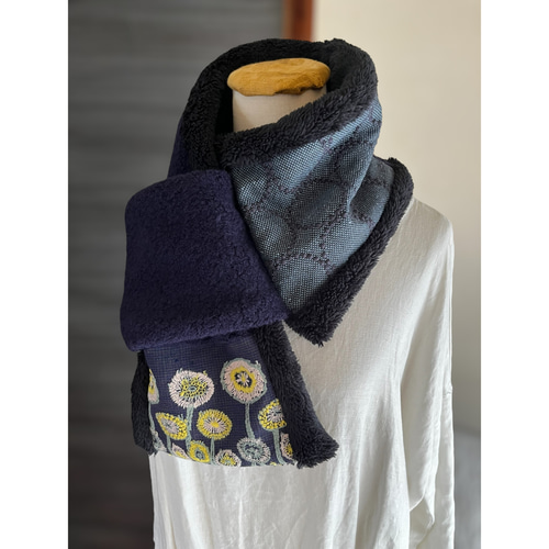 【マフラータイプ】path・tambourineネックウォーマー ミナ生地 マフラータイプ】path・tambourineネックウォーマーミナペルホネン生地