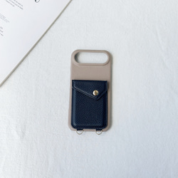 シンプルで美しい！ Pixel 10 / Xperia / Aquos ケース スマホショルダー カード収納 バイカラー 3枚目の画像