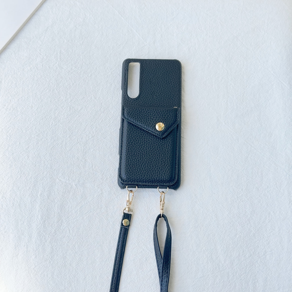 シンプルで美しい！ Pixel 10 / Xperia / Aquos ケース スマホショルダー カード収納 バイカラー 1枚目の画像