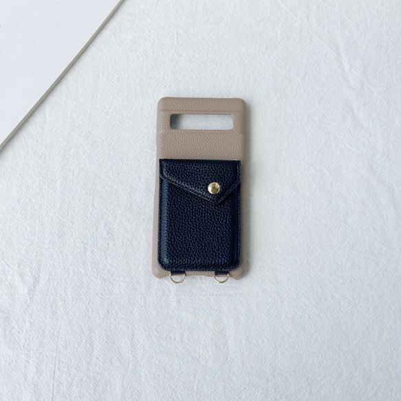 シンプルで美しい！ Pixel 10 / Xperia / Aquos ケース スマホショルダー カード収納 バイカラー 5枚目の画像
