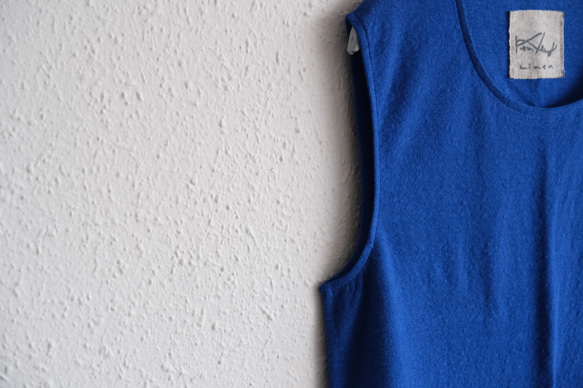 リネンコットンアンダーウェア　ノースリーブ（ラピスラズリー）［レディースS・M・Lサイズ］ 7枚目の画像