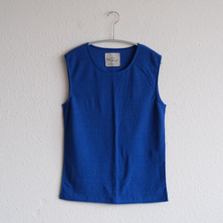 リネンコットンアンダーウェア　ノースリーブ（ラピスラズリー）［レディースS・M・Lサイズ］ 1枚目の画像