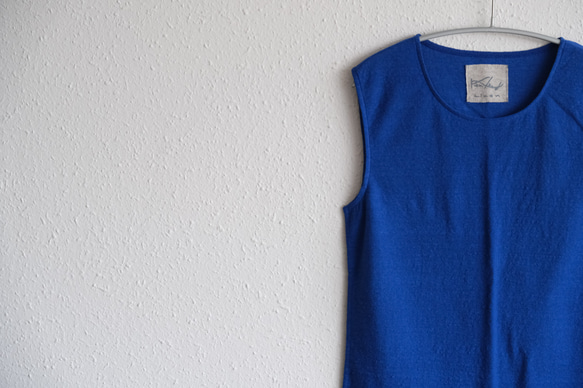 リネンコットンアンダーウェア　ノースリーブ（ラピスラズリー）［レディースS・M・Lサイズ］ 4枚目の画像