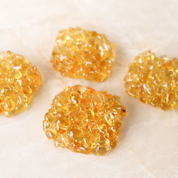 金木犀ジュレのガラスピアス イヤリング 秋 アンバー 金木犀 ガラス 琥珀色 ゼリー ジュレ　 10枚目の画像