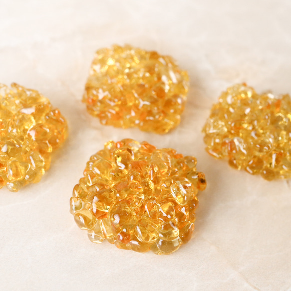 金木犀ジュレのガラスピアス イヤリング 秋 アンバー 金木犀 ガラス 琥珀色 ゼリー ジュレ　 10枚目の画像