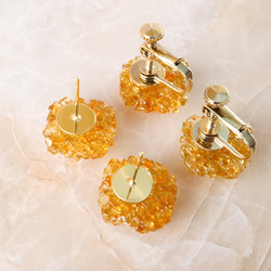 金木犀ジュレのガラスピアス イヤリング 秋 アンバー 金木犀 ガラス 琥珀色 ゼリー ジュレ　 8枚目の画像
