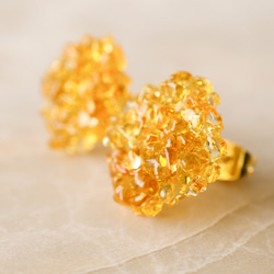 金木犀ジュレのガラスピアス イヤリング 秋 アンバー 金木犀 ガラス 琥珀色 ゼリー ジュレ　 14枚目の画像