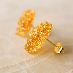 金木犀ジュレのガラスピアス イヤリング 秋 アンバー 金木犀 ガラス 琥珀色 ゼリー ジュレ　 9枚目の画像