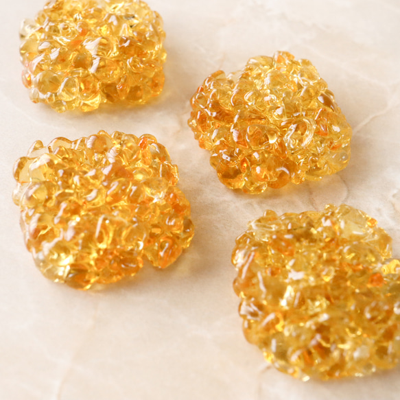 金木犀ジュレのガラスピアス イヤリング 秋 アンバー 金木犀 ガラス 琥珀色 ゼリー ジュレ　 11枚目の画像