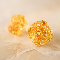 金木犀ジュレのガラスピアス イヤリング 秋 アンバー 金木犀 ガラス 琥珀色 ゼリー ジュレ　 13枚目の画像