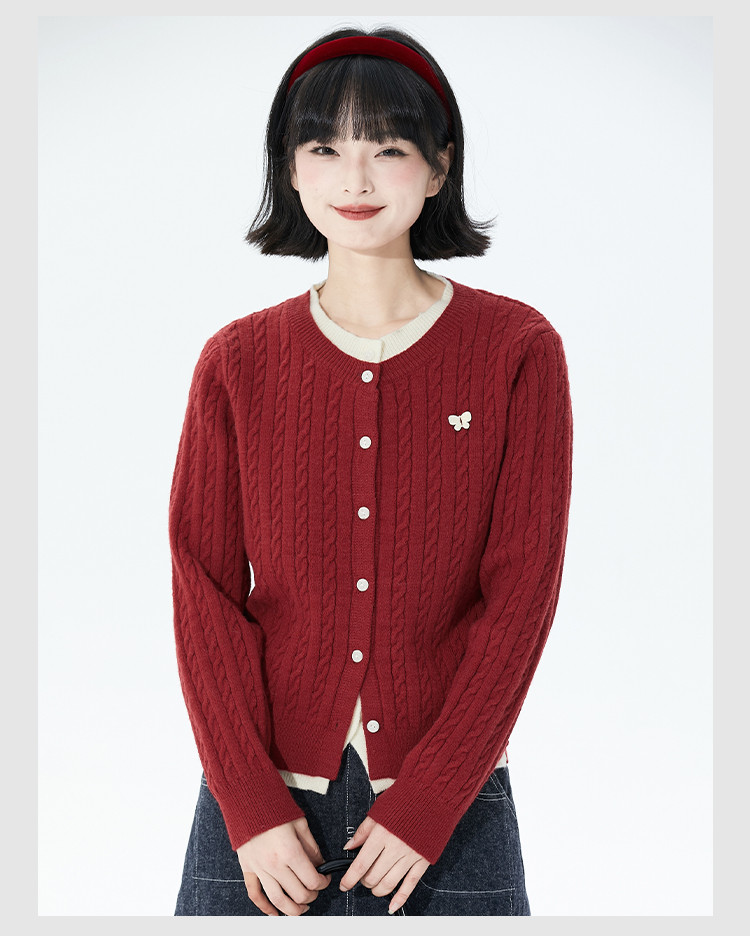 春秋冬偽2件 ニットカーディガン