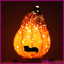 ひょうたんランプ　月と猫 ひょうたんランプ--月と猫 スタンドライト・テーブルランプ bunbun383