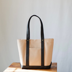 h様専用ページ◇倉敷帆布のトート◇Ｍ◇シナモン×ブラック 3枚目の画像