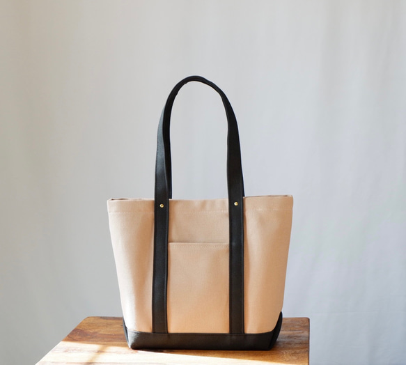 h様専用ページ◇倉敷帆布のトート◇Ｍ◇シナモン×ブラック 3枚目の画像